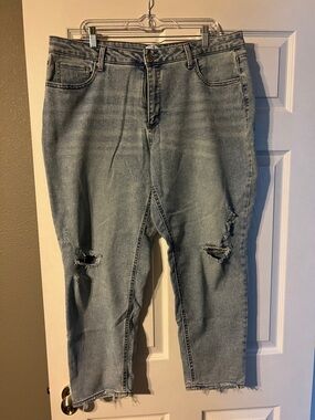 Women’s Distressed Light Blue Denim Jeans